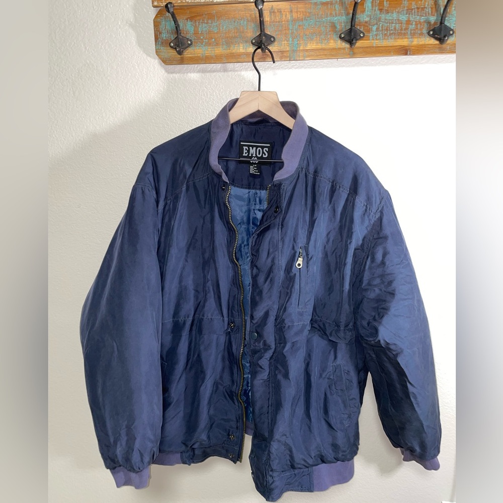 100% Silk Blue Jacket - image 1
